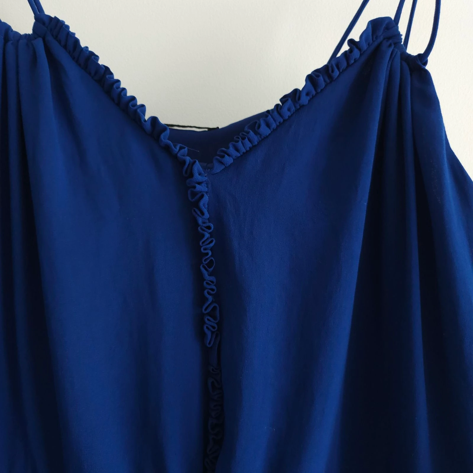 Massimo Dutti robe azul franzido elétrico real – photo 3
